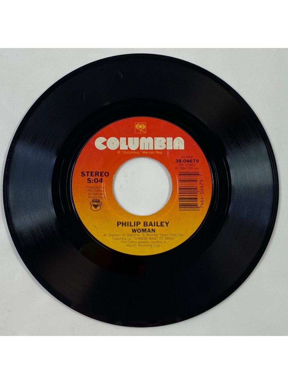Vintage Philip Bailey "Woman" / "Easy Lover" Phil Collins 45 Rpm Vinyl Single